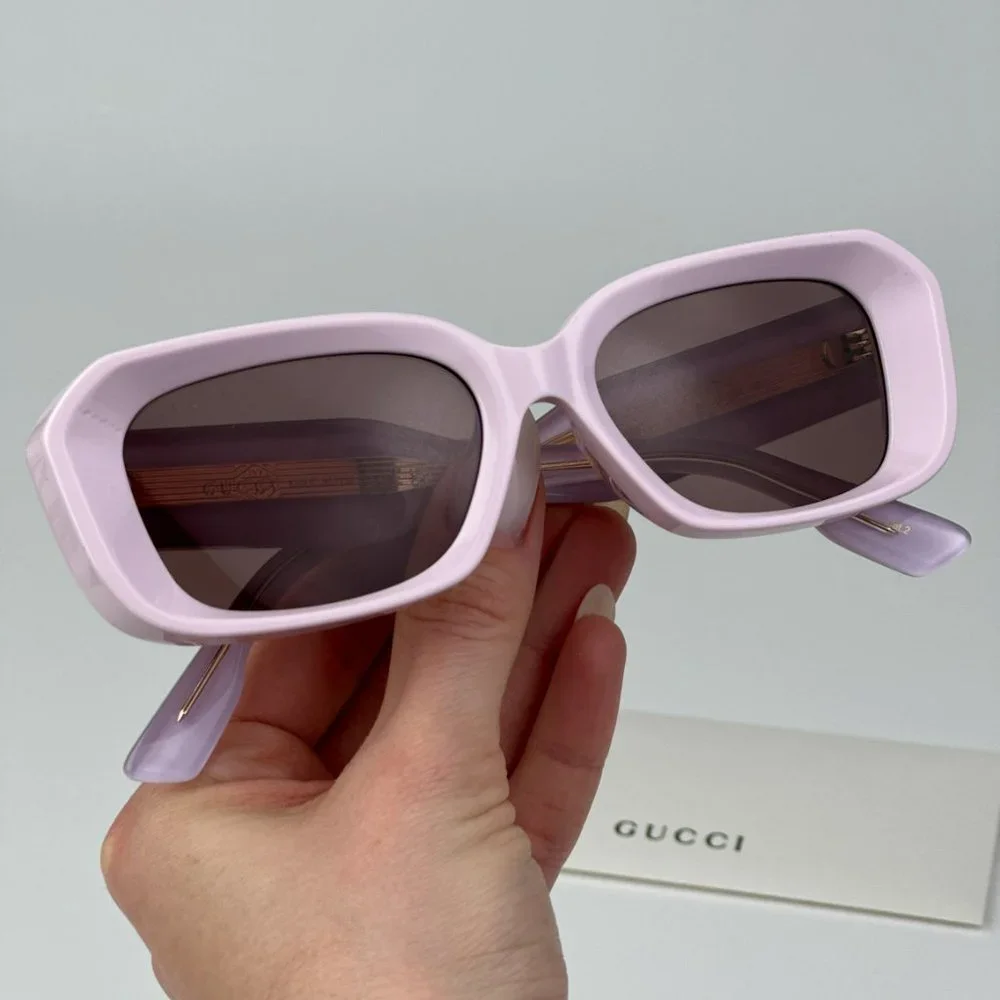 Gucci GG1531SK 003 BRAND NEW Sunglasses Pink Brown Unisex Rectangle